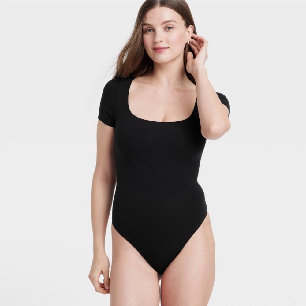 Auden Black Short Sleeve Bodysuit